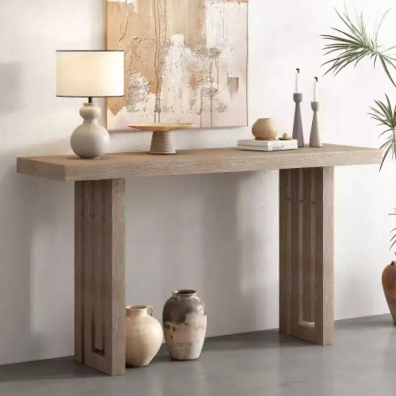 Console à forme originale — Finition bois brun