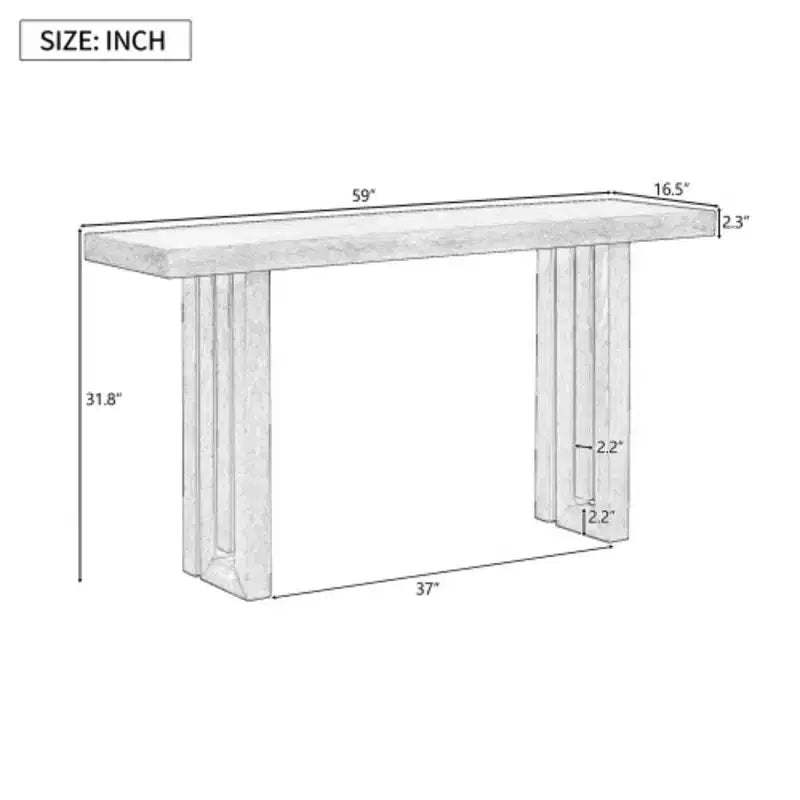 Console à forme originale — Finition bois brun