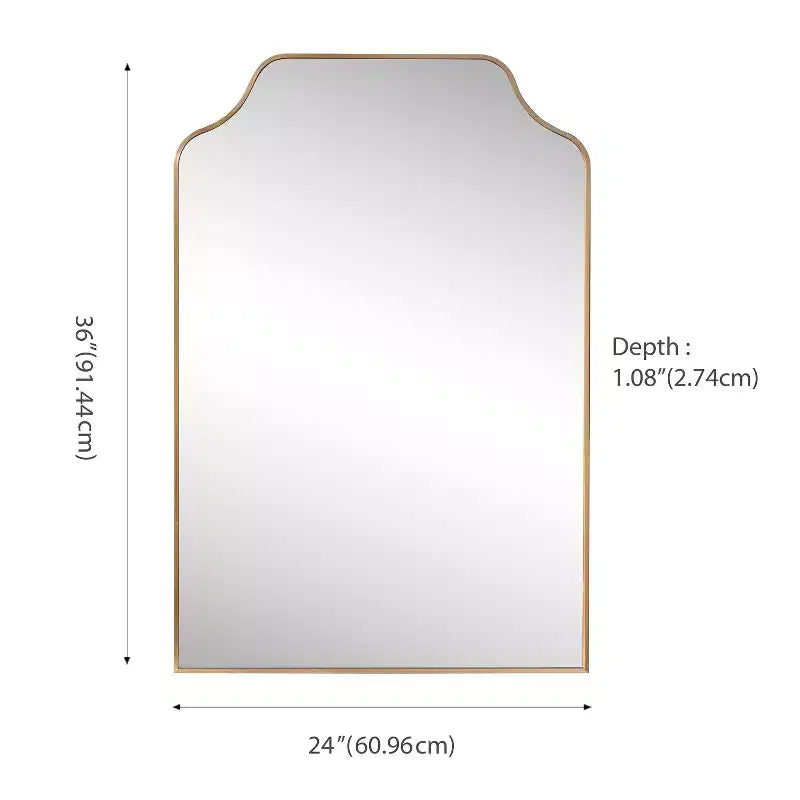 Miroir mural à cadre métallique et bord festonné