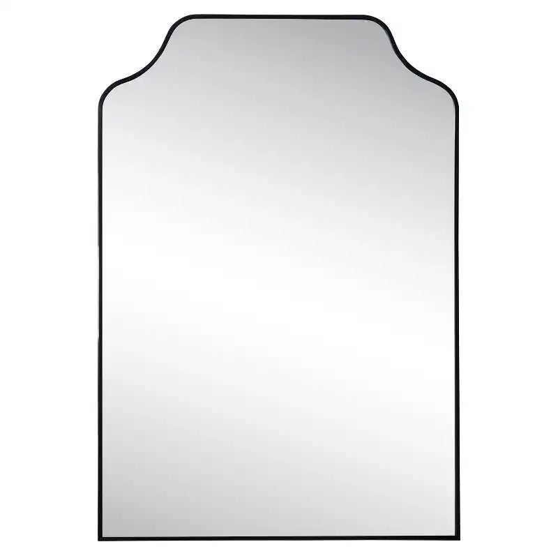 Miroir mural à cadre métallique et bord festonné