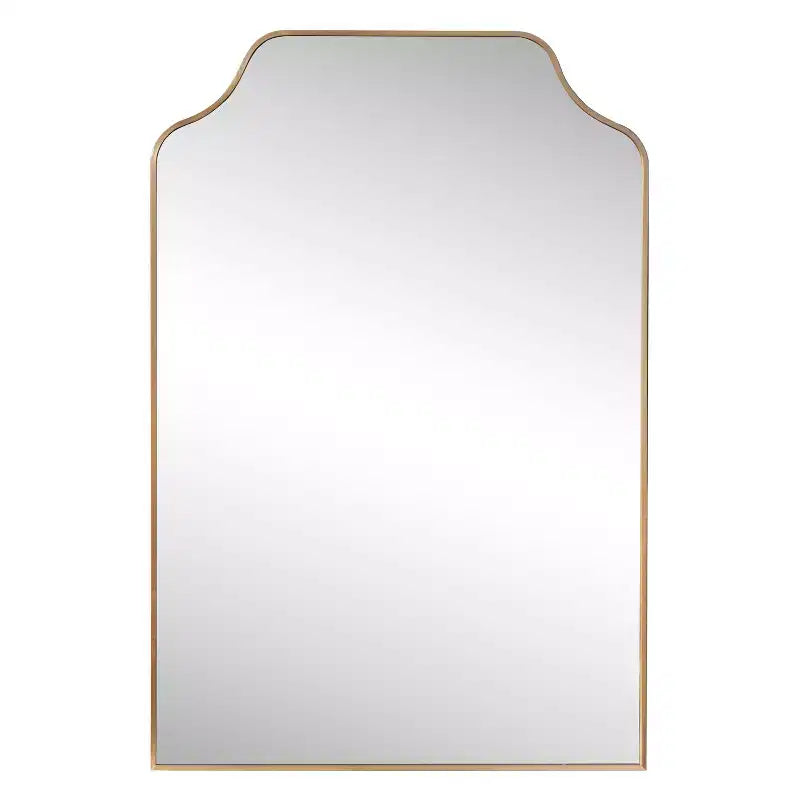 Miroir mural à cadre métallique et bord festonné