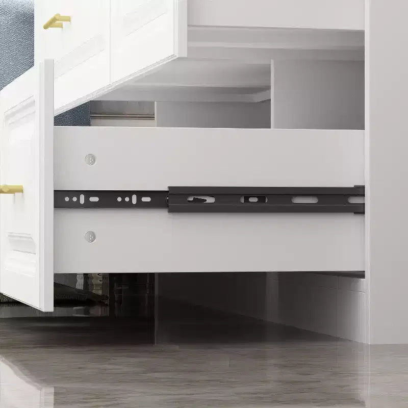 Armoire Blanche avec Tiroirs et Tringle – Penderie Minimaliste Moderne