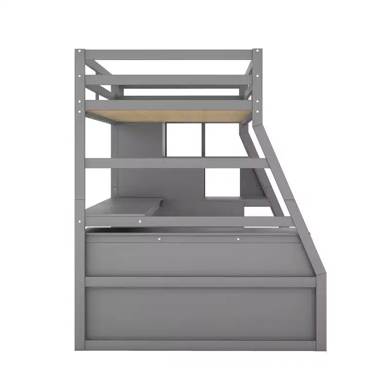 Lit mezzanine une place de 94,7 L x 56,8 l avec 7 tiroirs, 2 étagères et bureau intégré