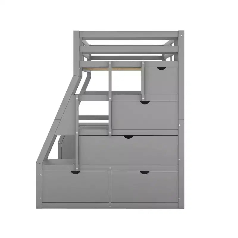 Lit mezzanine une place de 94,7 L x 56,8 l avec 7 tiroirs, 2 étagères et bureau intégré