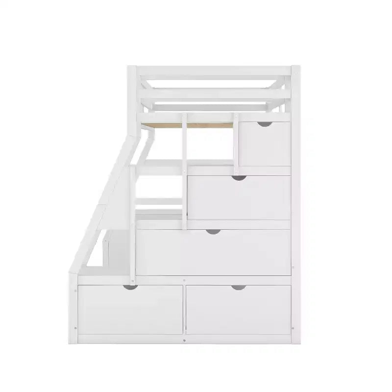 Lit mezzanine une place de 94,7 L x 56,8 l avec 7 tiroirs, 2 étagères et bureau intégré