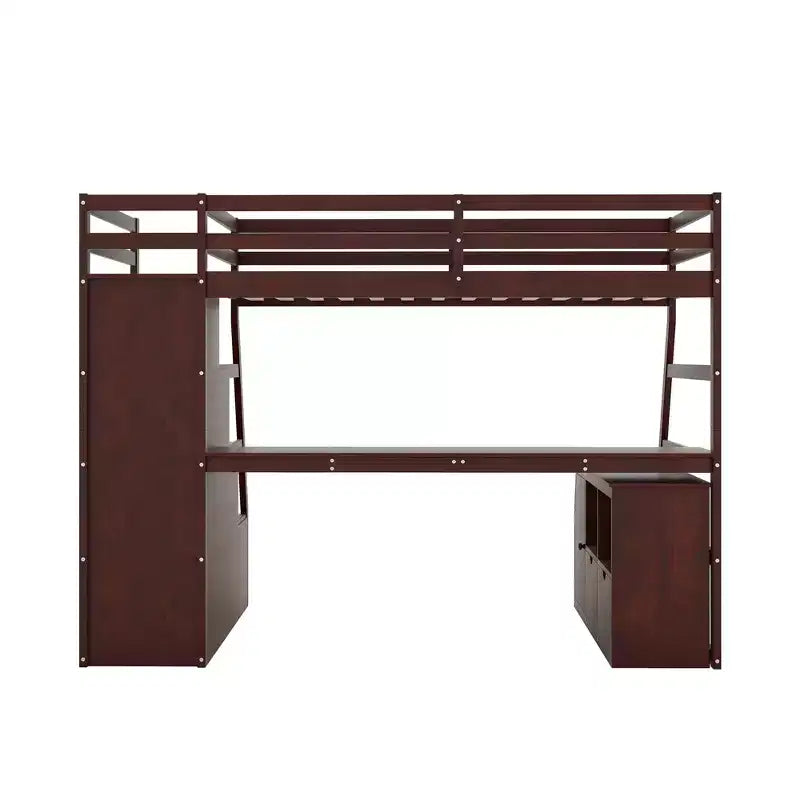 Lit mezzanine une place de 94,7 L x 56,8 l avec 7 tiroirs, 2 étagères et bureau intégré