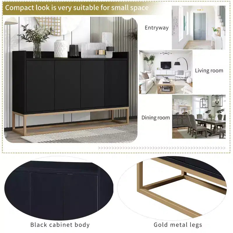Buffet moderne avec grand espace de rangement pour salle à manger, entrée