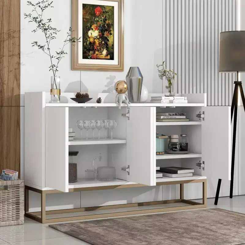 Buffet moderne avec grand espace de rangement pour salle à manger, entrée