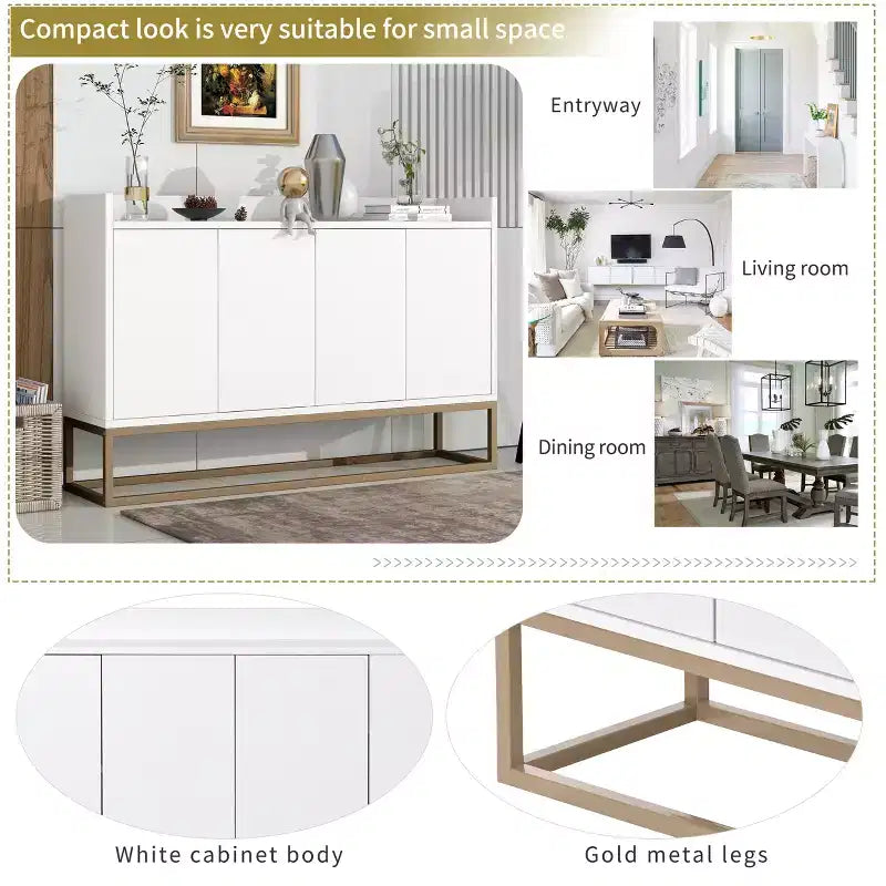 Buffet moderne avec grand espace de rangement pour salle à manger, entrée