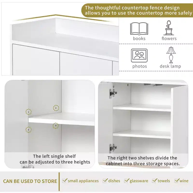 Buffet moderne avec grand espace de rangement pour salle à manger, entrée