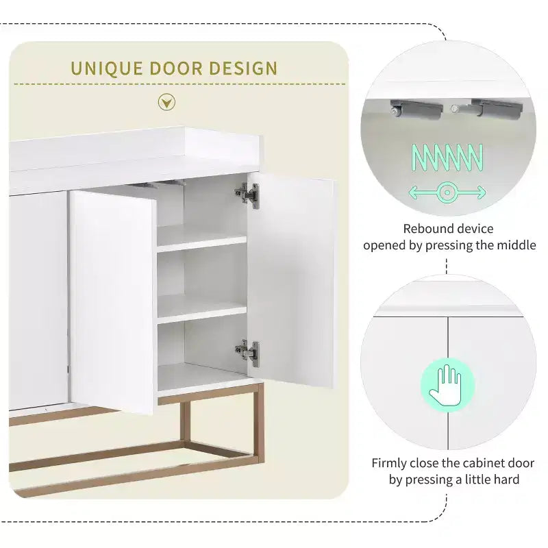 Buffet moderne avec grand espace de rangement pour salle à manger, entrée