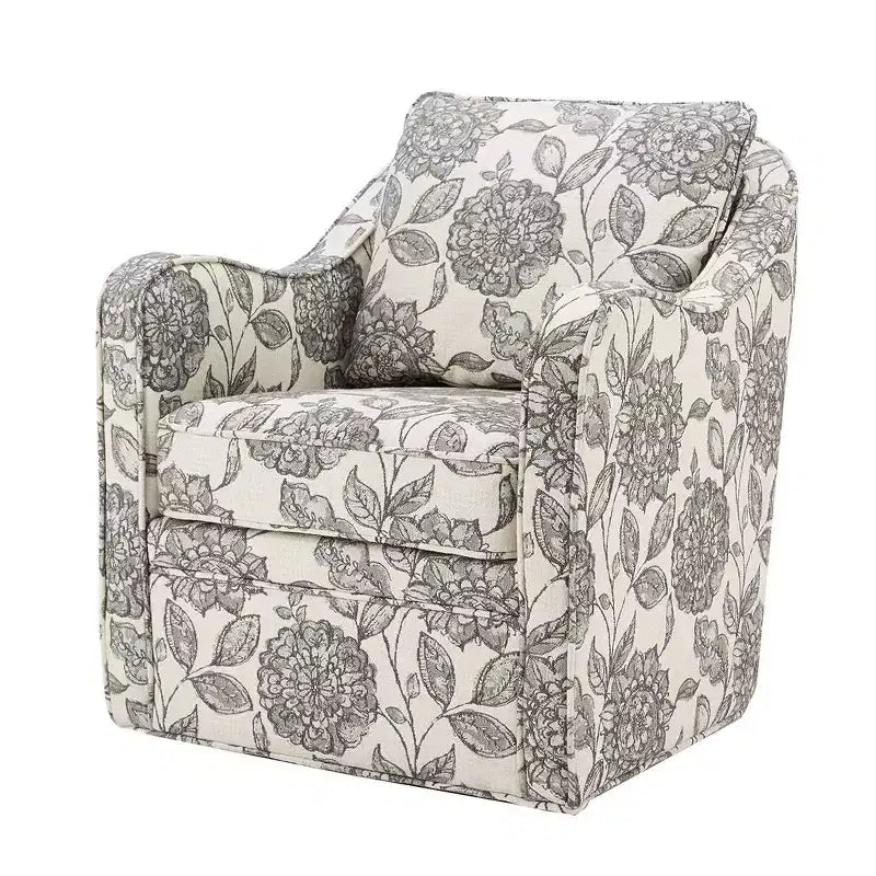 Fauteuil pivotant 360° Accent avec coussin de dossier lâche, fauteuil rembourré pour salon, bureau et espace de détente