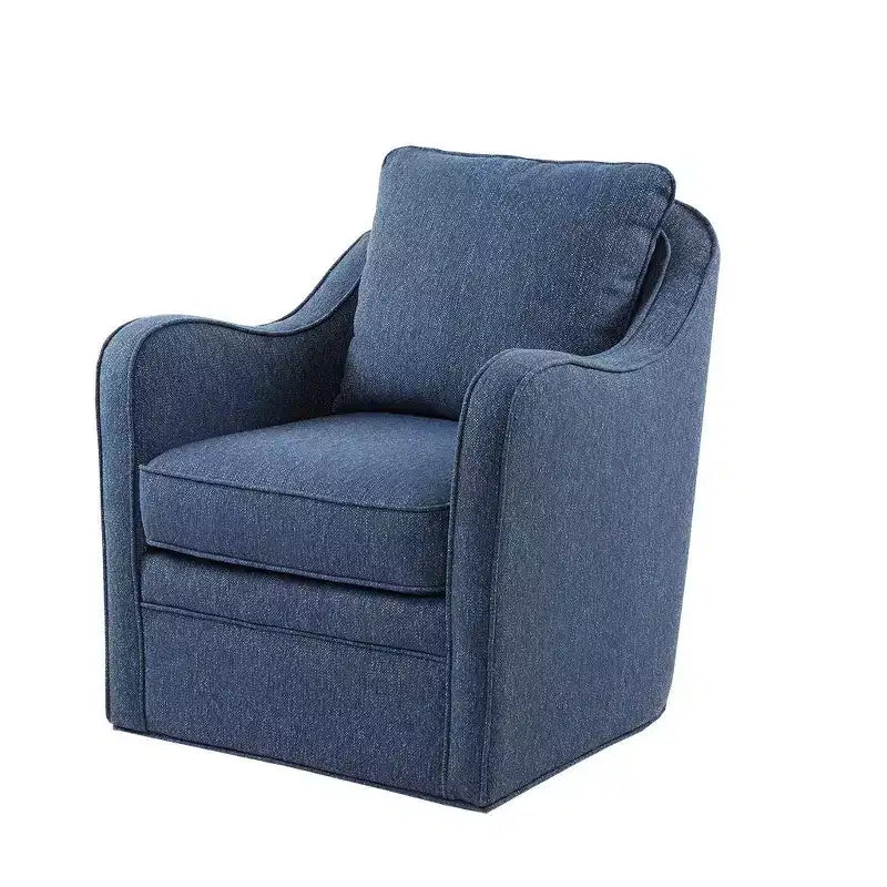 Fauteuil pivotant 360° Accent avec coussin de dossier lâche, fauteuil rembourré pour salon, bureau et espace de détente