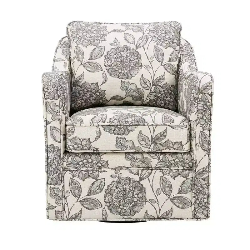 Fauteuil pivotant 360° Accent avec coussin de dossier lâche, fauteuil rembourré pour salon, bureau et espace de détente