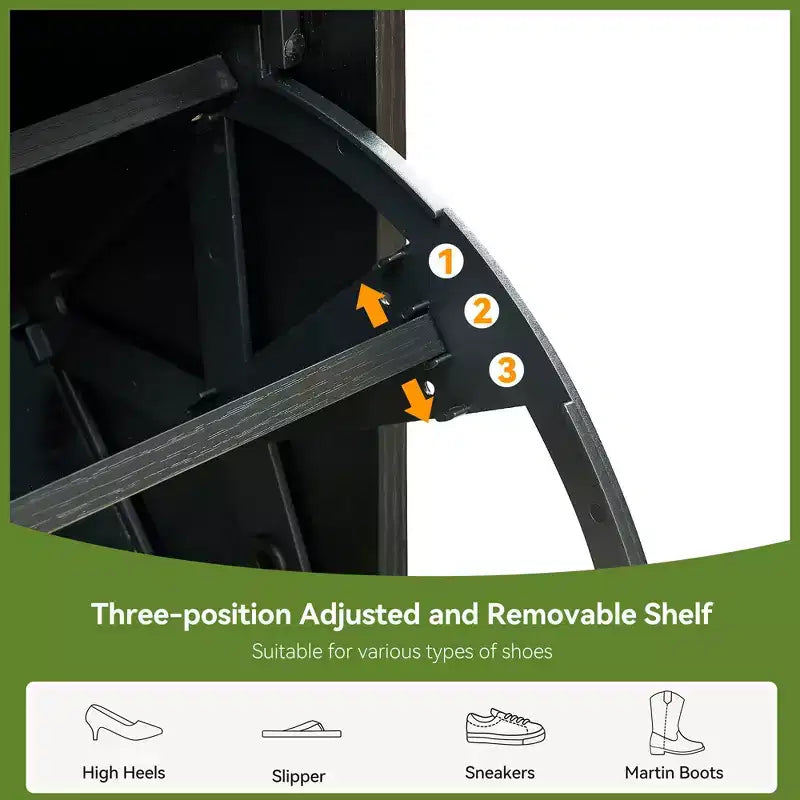 Meuble de rangement en rotin naturel avec 2 tiroirs basculants, étagères réglables et pieds en métal – Meuble à chaussures étroit pour entrée
