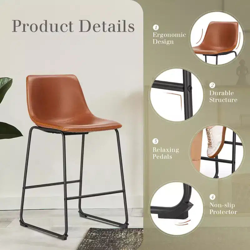 Tabourets de bar modernes - Chaises de salle à manger sans accoudoirs pour la maison, le bureau ou la cuisine