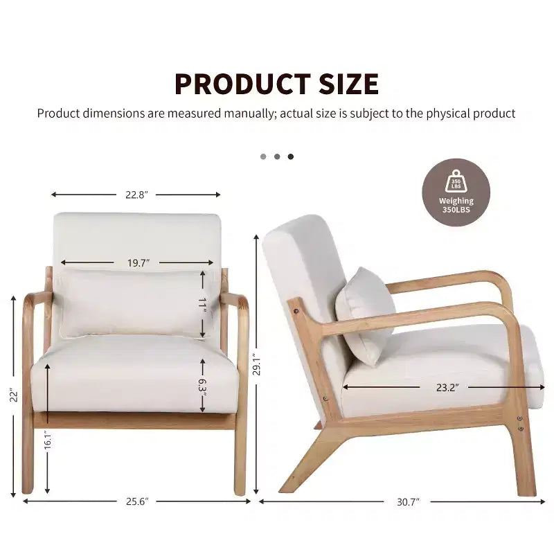 Fauteuil d'appoint moderne avec structure en bois massif