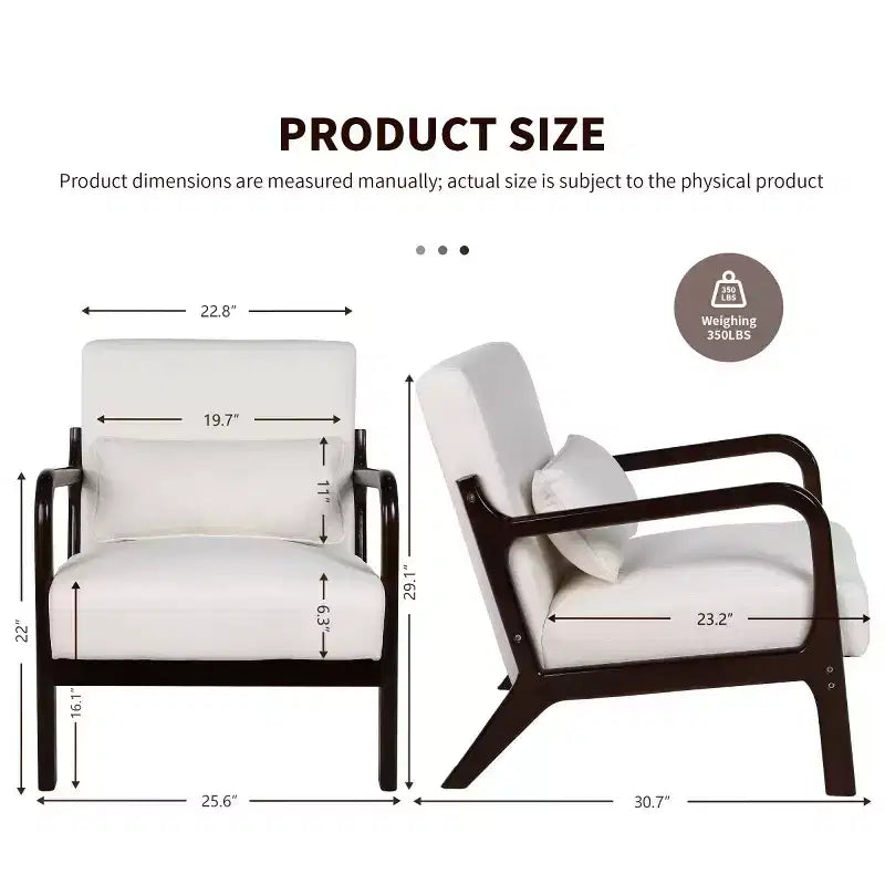 Fauteuil d'appoint moderne avec structure en bois massif