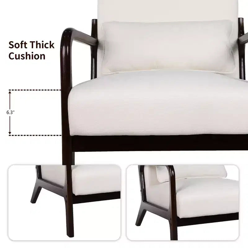 Fauteuil d'appoint moderne avec structure en bois massif