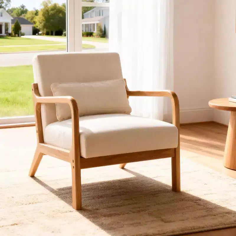 Fauteuil d'appoint moderne avec structure en bois massif
