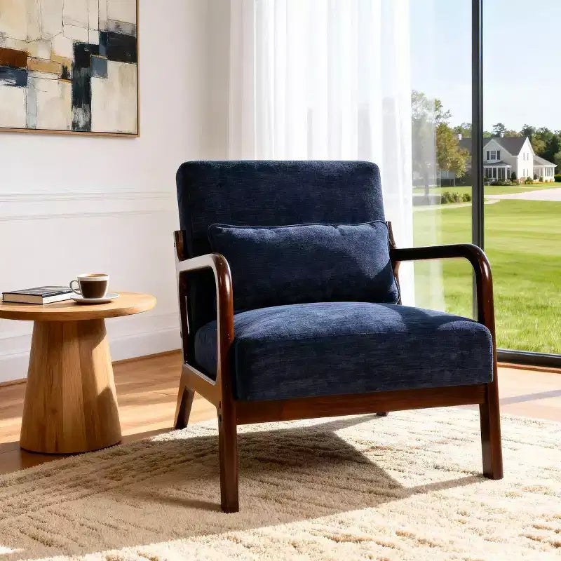 Fauteuil d'appoint moderne avec structure en bois massif