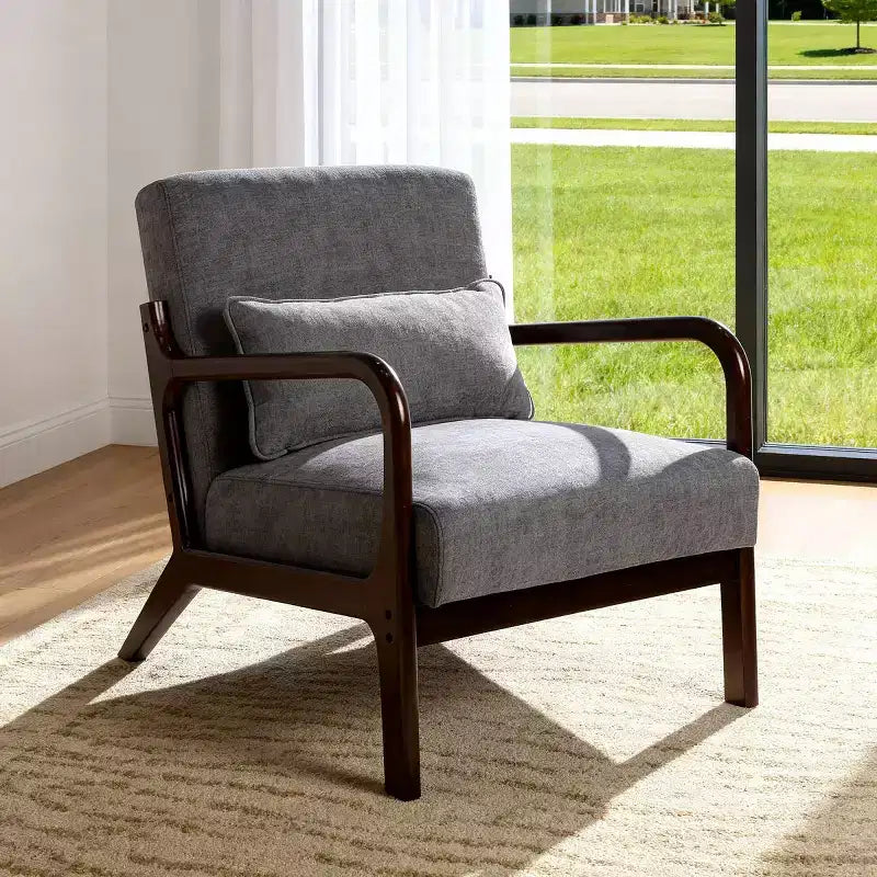 Fauteuil d'appoint moderne avec structure en bois massif
