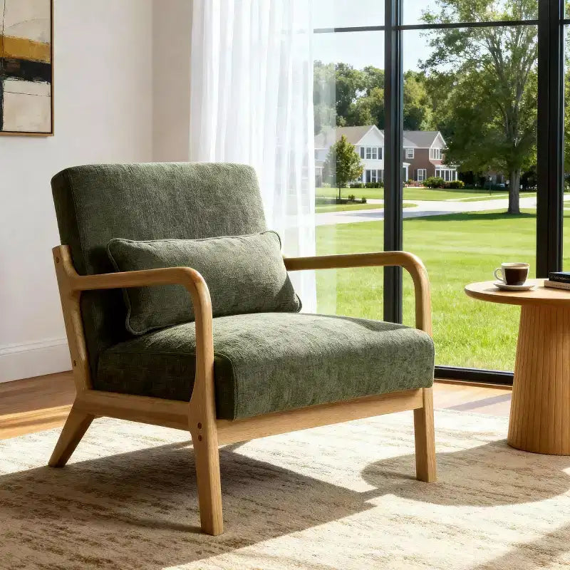 Fauteuil d'appoint moderne avec structure en bois massif