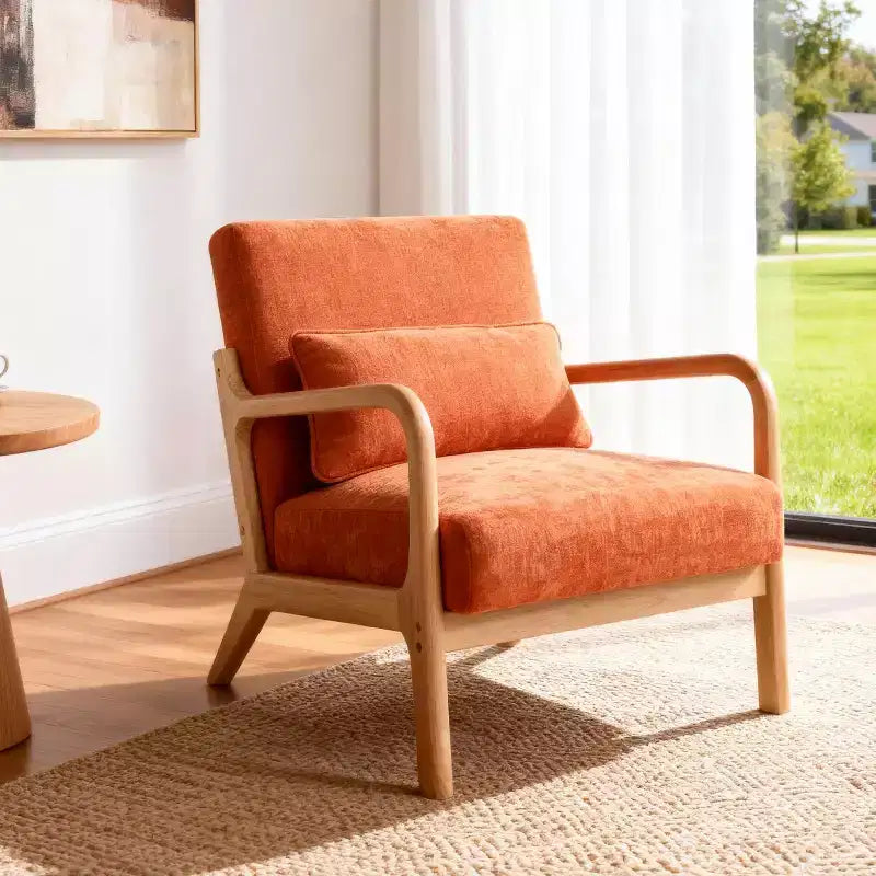 Fauteuil d'appoint moderne avec structure en bois massif
