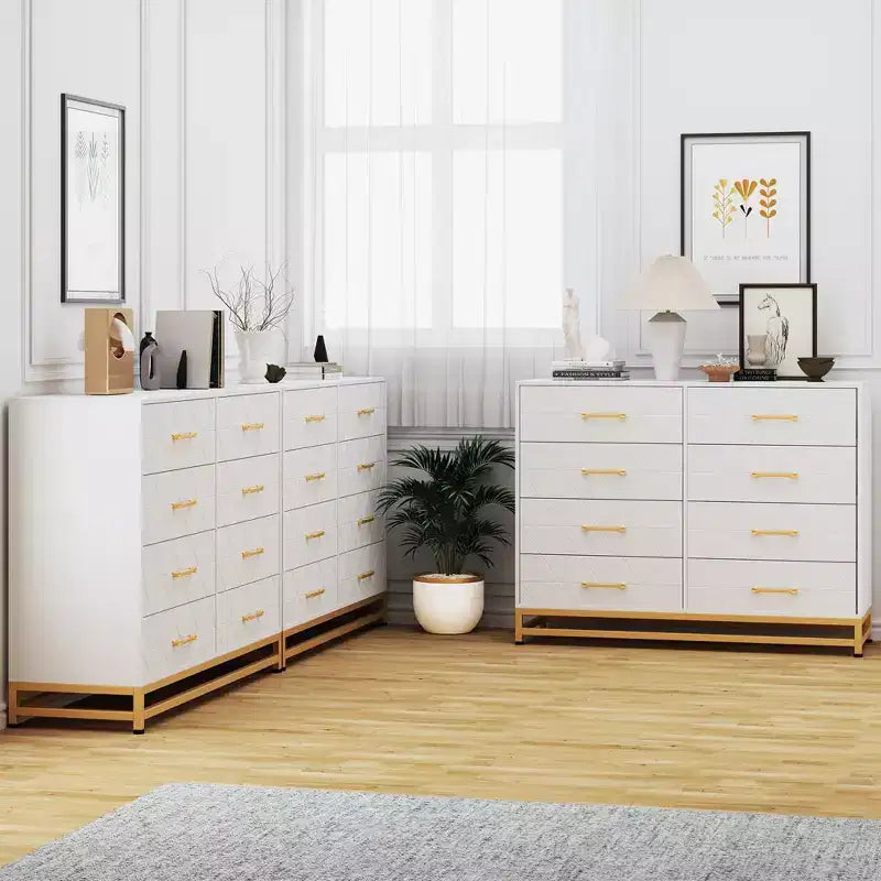 Commode de chambre à 8 tiroirs de 91 cm de haut avec tiroirs à fermeture douce, meuble de rangement moderne pour placard de chambre ou couloir