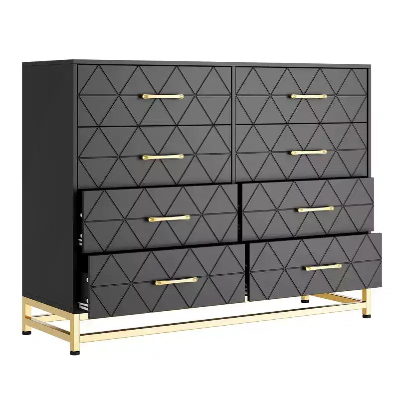 Commode de chambre à 8 tiroirs de 91 cm de haut avec tiroirs à fermeture douce, meuble de rangement moderne pour placard de chambre ou couloir