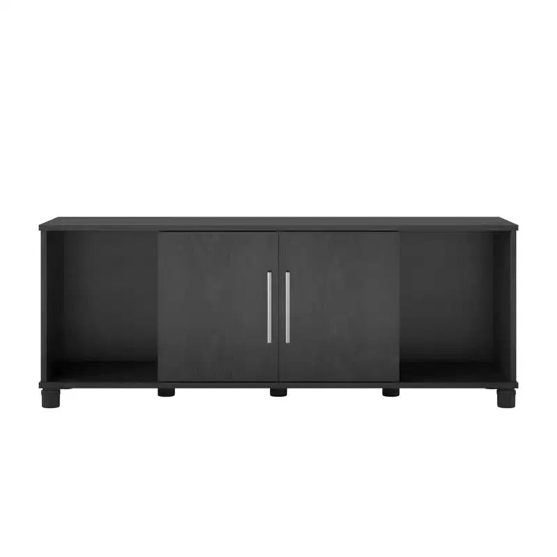 Banc de rangement à chaussures en bois avec quatre compartiments ouverts