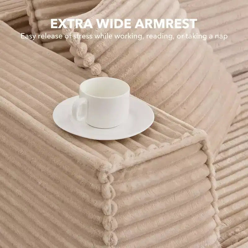 Canapé d'angle modulable avec pouf | Design minimaliste et moderne | Aucun assemblage requis