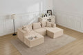 Modular Living Room Sofa, Cloud-Shaped Modular Sofa, Modern Minimalist Design, With Footstool, No Assembly Required, Suitable for Living Room