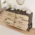 Dresser for Bedroom, 52 in Wide 6-Drawer Wooden Dresser with Large Storage, Freestanding Chest
