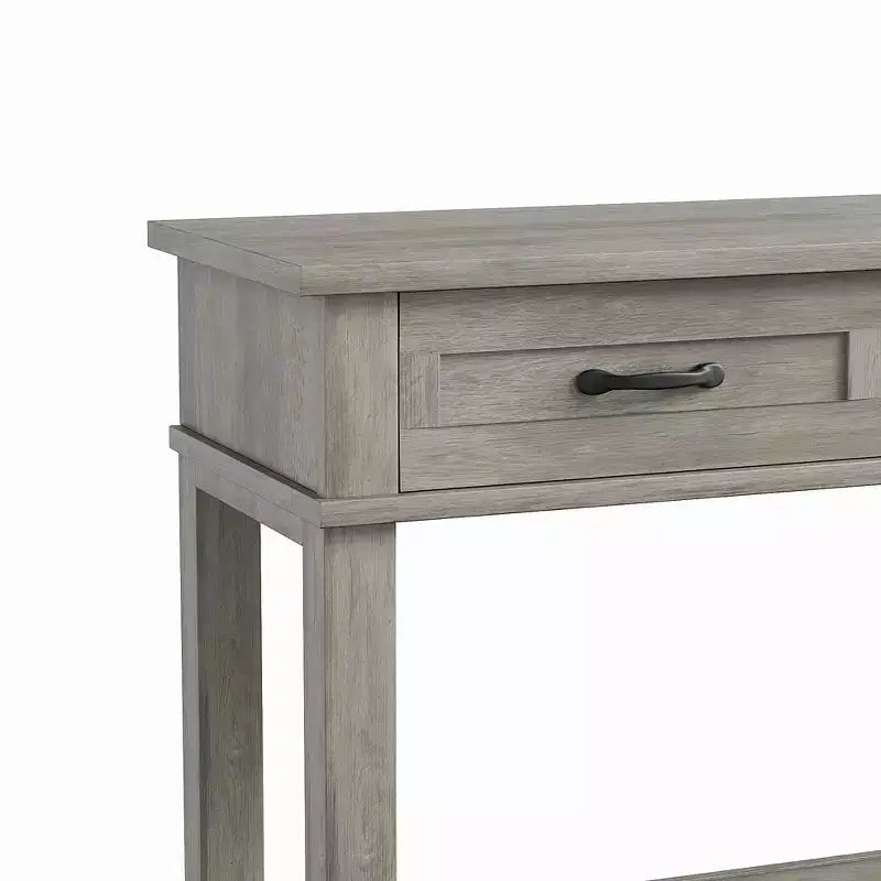 Table console de ferme de 54 pouces avec 3 tiroirs et étagères ouvertes