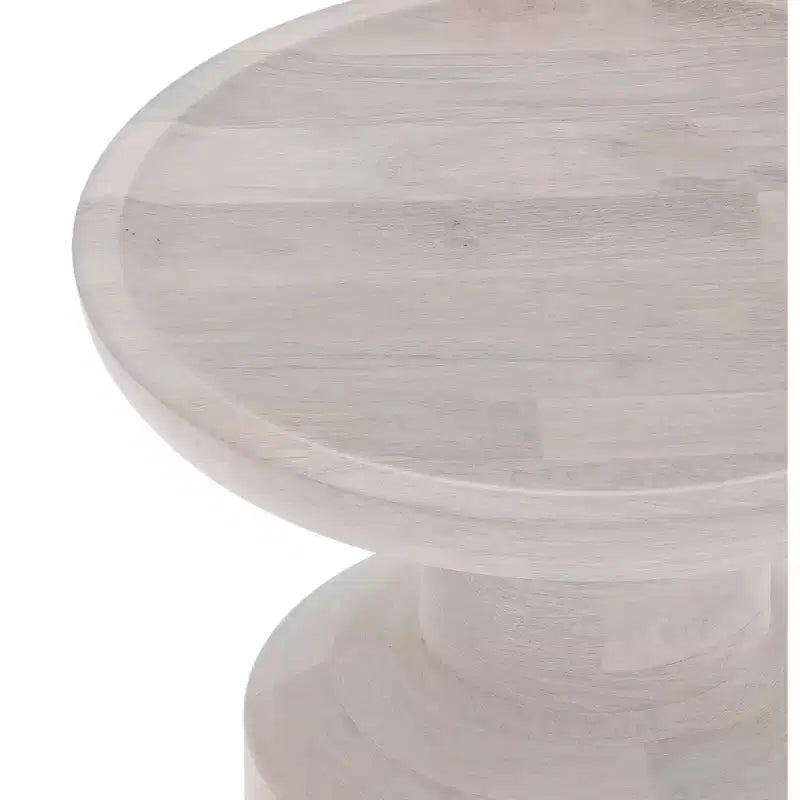Table d'appoint bohème en manguier massif de 40 cm de large, assemblée