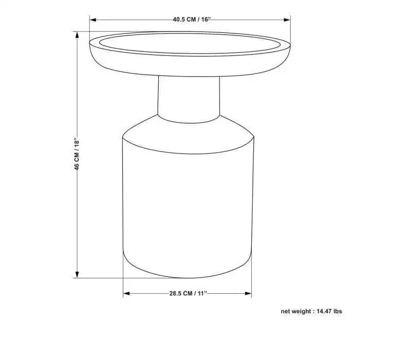 Table d'appoint bohème en manguier massif de 40 cm de large, assemblée