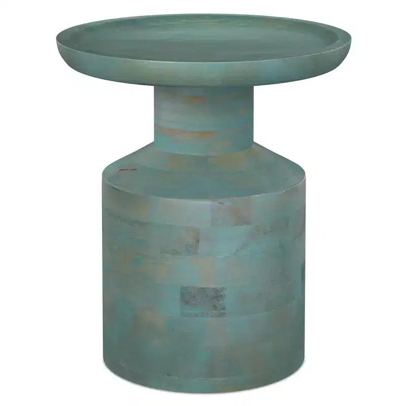 Table d'appoint bohème en manguier massif de 40 cm de large, assemblée