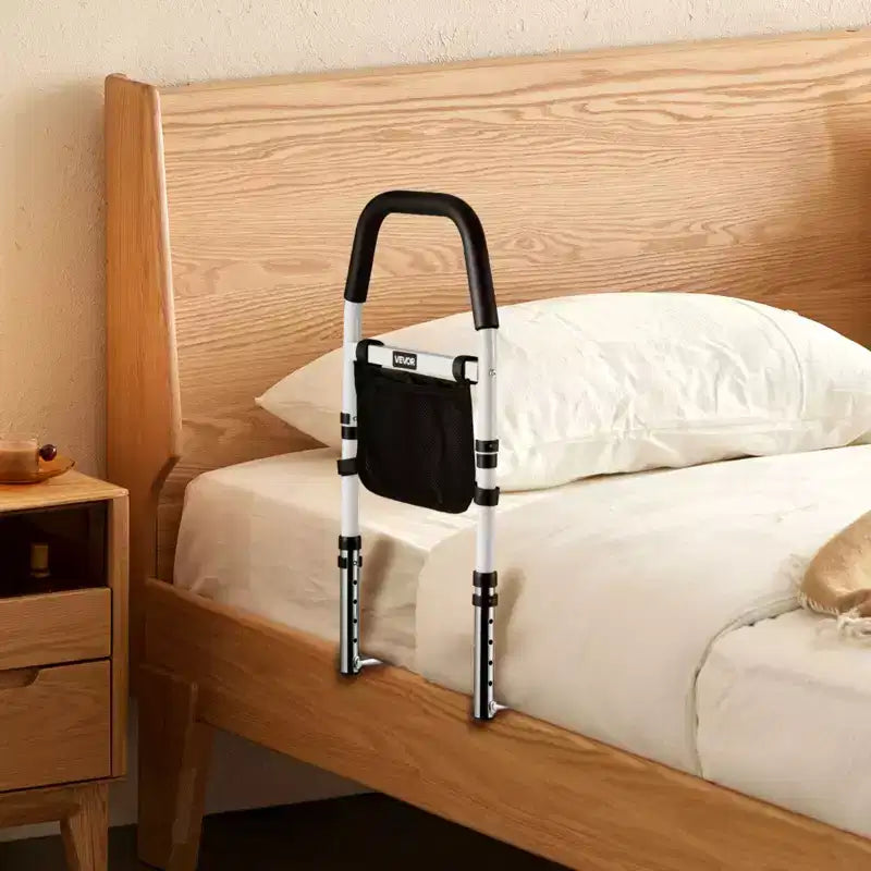 Barre de lit ajustable avec cadre en acier et poignée de sécurité