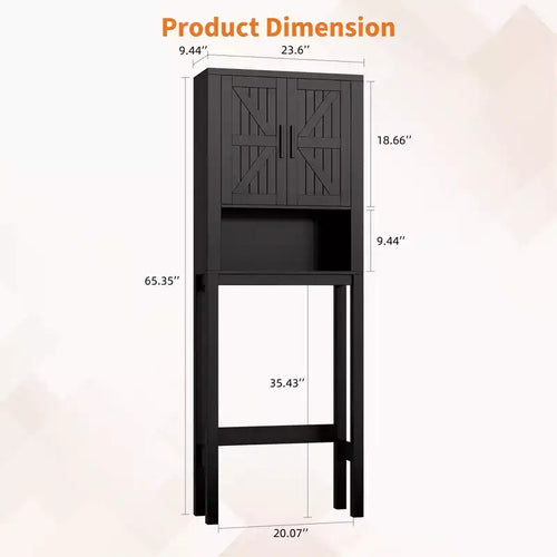 Étagère de rangement de salle de bain de 23,6 pouces de large au-dessus des toilettes avec armoire, organisateur d'étagère de salle de bain, autoportante avec conception anti-basculement