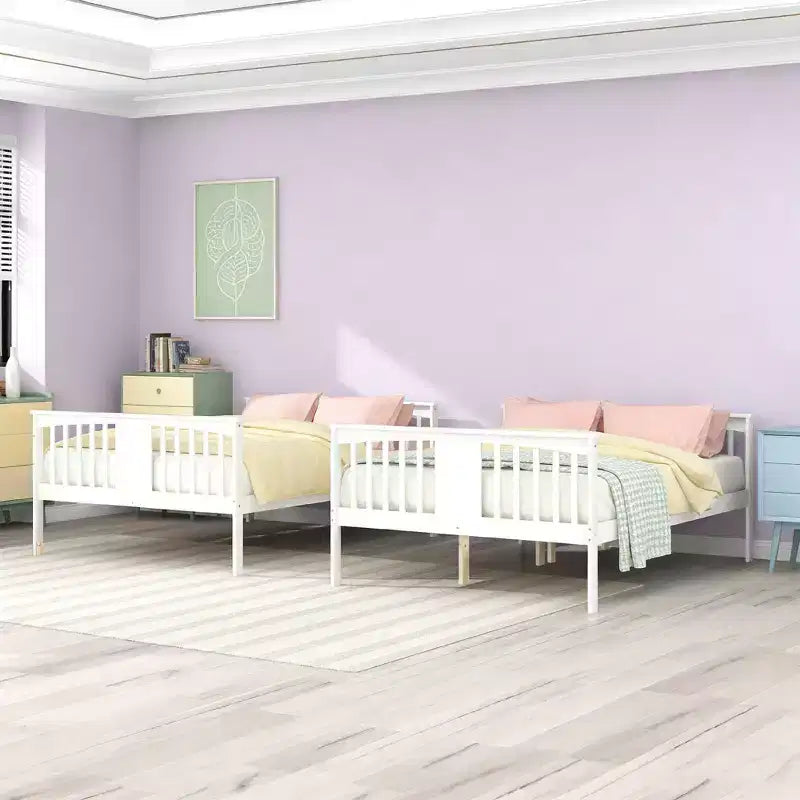 Lit superposé double en bois moderne, convertible en 2 lits séparés