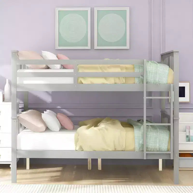 Lit superposé double en bois moderne, convertible en 2 lits séparés