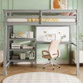 Luxystar Modern Loft Bed with Bookcase, Desk and Writing Board