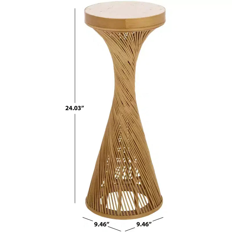 Table d'appoint ronde avec plateau en marbre - Beige
