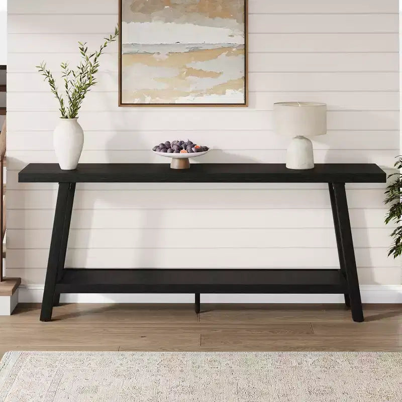 Console de 70,87 pouces avec étagère à 2 niveaux