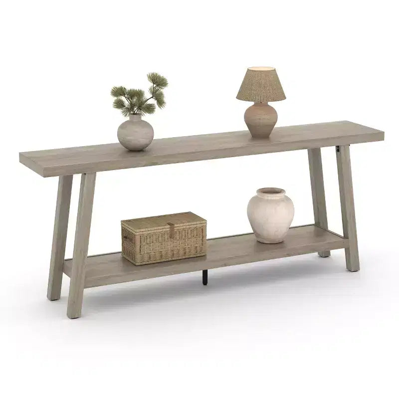 Console de 70,87 pouces avec étagère à 2 niveaux