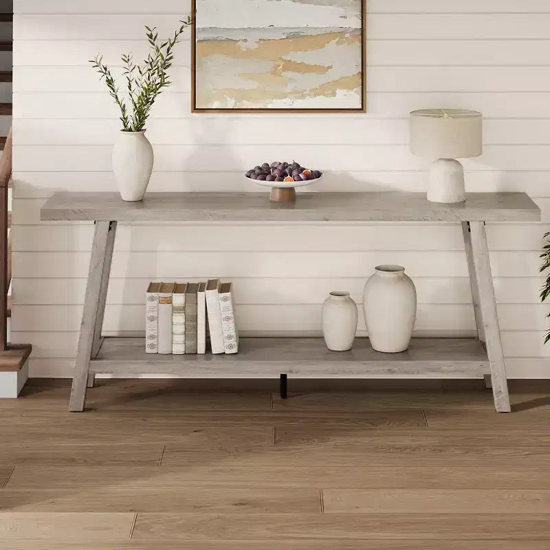 Console de 70,87 pouces avec étagère à 2 niveaux