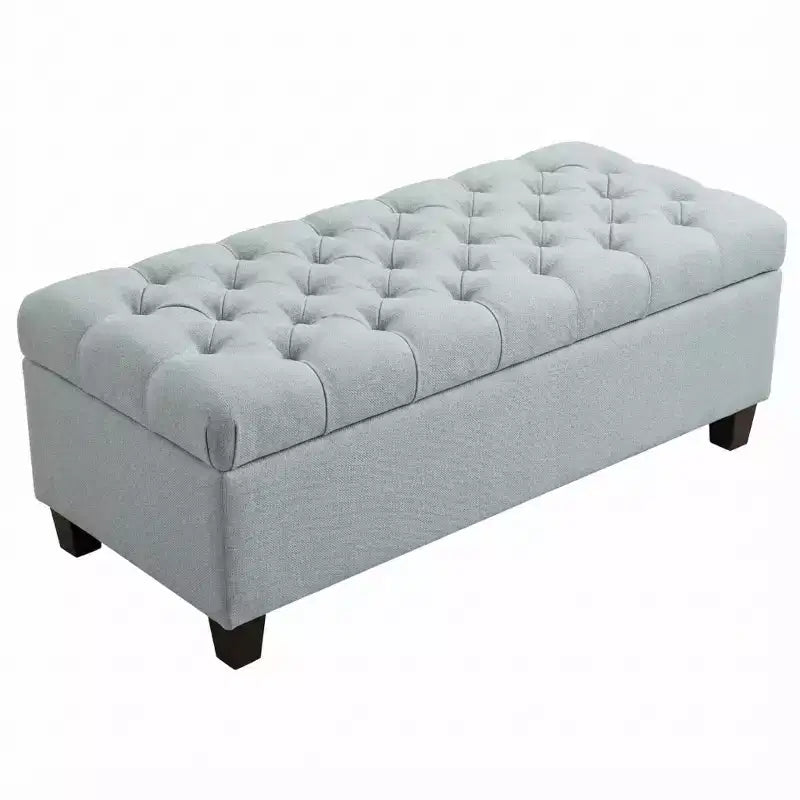 Banc de rangement ottoman rembourré avec charnière de sécurité, 127,6 cm
