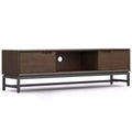 WyndenHall Devlin 72" Low TV Stand for TVs up to 80" Walnut Brown: Modern Media Console with Storage