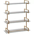 Uttermost Auley 31 1/2 Wide Antique Gold Leaf 4-Shelf Wall Shelf